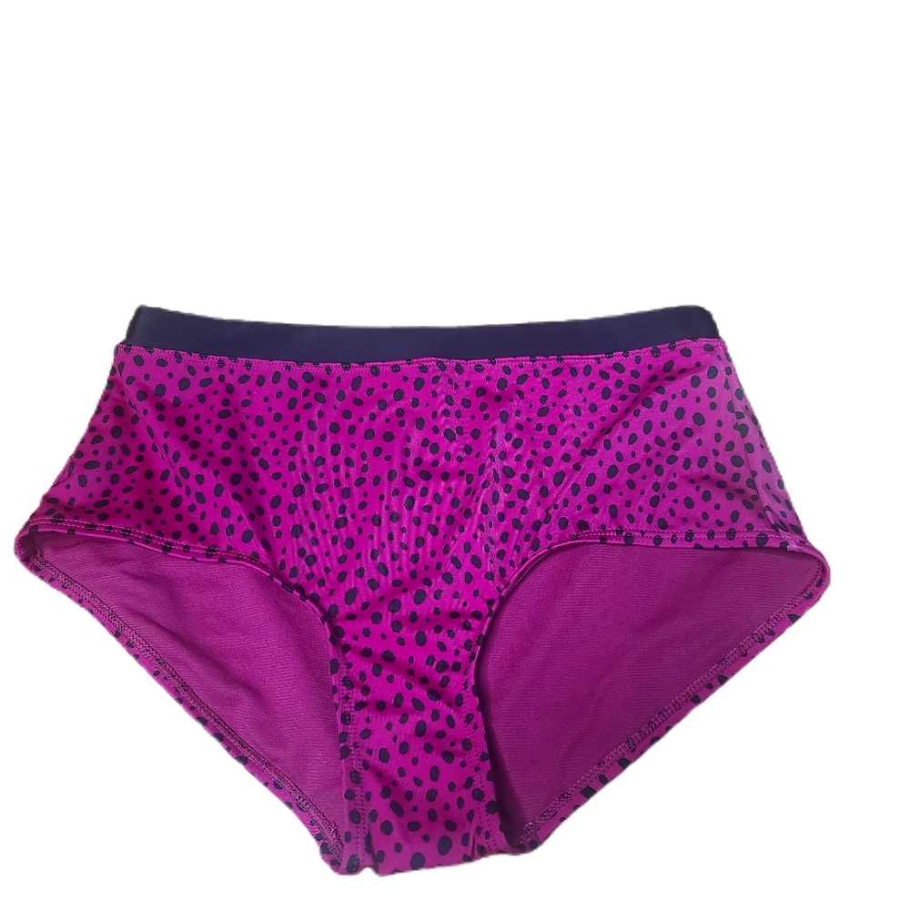 All in motion small women's bikini bottoms pink and black dots